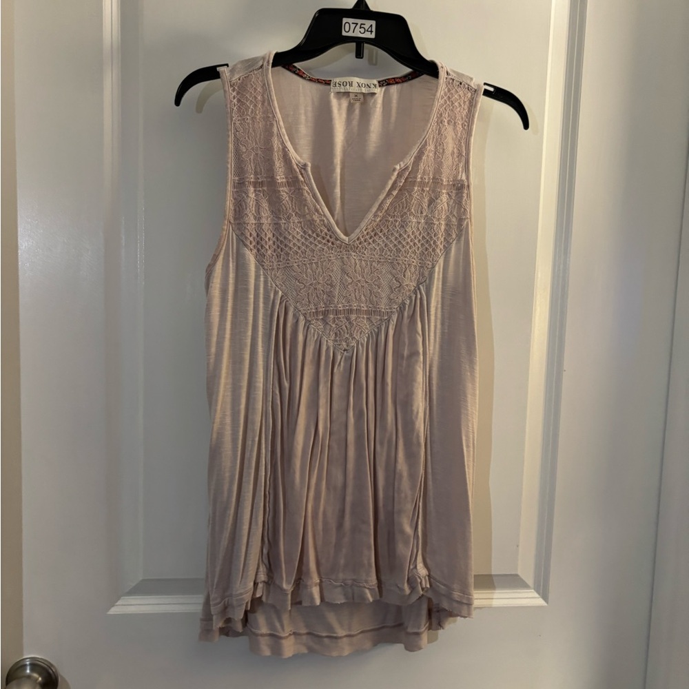 Soft Blush Knox Rose Boho Sleeveless Women's Top sz M